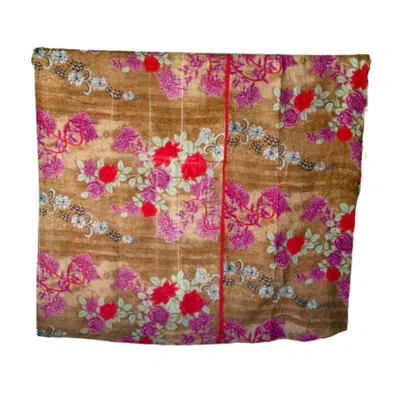 Transcend Rosewood Bloom Vintage Kantha Throw In Multi