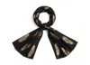 Transcend Women's Cashmere Scarf - Black Feather In Animal Print