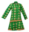 Transcend Women's Hira Coat - Vintage Kantha Coat Green Floral - Large In Green
