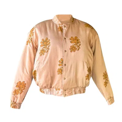 Transcend Women's Rose Gold Sana Bomber Jacket