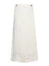 Transcend Women's White Lattice Skirt In White