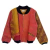 Transcend Women's Yellow / Orange Nadia Bomber Jacket - Vintage Kantha - Rust & Mustard - Medium