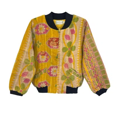 Transcend Women's Yellow / Orange Nadia Bomber Jacket In Yellow/orange