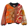 Transcend Women's Yellow / Orange / Red Nadia Bomber Jacket - Vintage Kantha - Orange Red