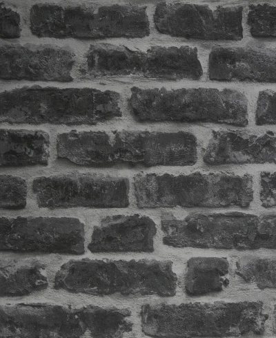 Transform Industrial Brick Peel And Stick Wallpaper In Charcoal