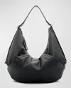Transience Hammock Slouchy Leather Shoulder Bag In Black Pebble Leather