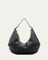 Transience Hammock Slouchy Leather Shoulder Bag In Black Pebble Leather