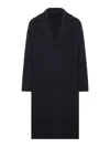 Transit Long Single-breasted Wool Coat In Black