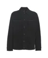 Transit Black Overshirt With Classic Collar And Spacious Chest Pockets In Black