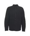 Transit Black Virgin Wool Overshirt With Classic Collar And Button Closure In Black