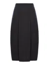 TRANSIT BOMBÉ SKIRT IN EMBOSSED PINSTRIPE WOOL BLEND