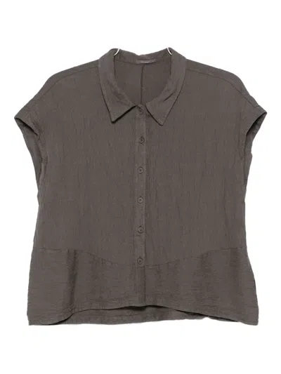 Transit Buttoned Short-sleeve Shirt In Gray