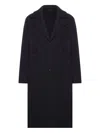 Transit Long Single-breasted Wool Coat In Black