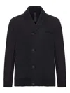 Transit Shawl Collar Black Cardigan With Button Closure And Chest Pocket In Black