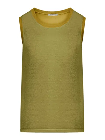 Transit Comfort Wide-shoulder Jersey Tank Top In Green