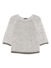 Transit Contrast-trim Sweater In White