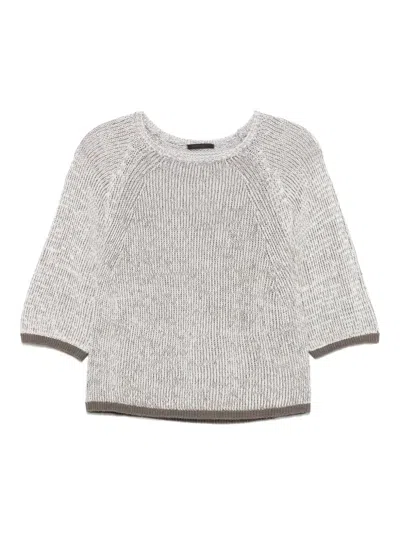 Transit Contrast-trim Sweater In White