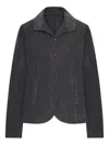 Transit Flared Velvet Ribbed Jacket In Black