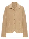 Transit Flared Velvet Ribbed Jacket In Brown