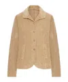 Transit Flared Velvet Ribbed Jacket In Brown