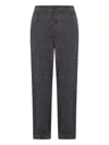 Transit Regular Fit Velvet Ribbed Trousers In Gray