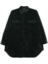 Transit Linen Shirt With Viscose Inserts In Green