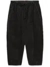 Transit Cotton Cropped Trousers In Black