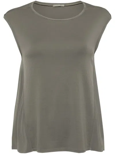 Transit Round-neck Ribbed-cuff T-shirt In Grey