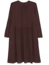 Transit Crinkled Midi Dress In Brown