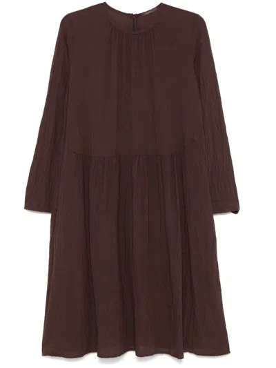 Transit Crinkled Midi Dress In Brown