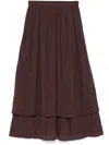 Transit Crinkled Midi Skirt In Brown
