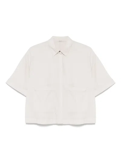 Transit Crinkled Shirt In Neutrals