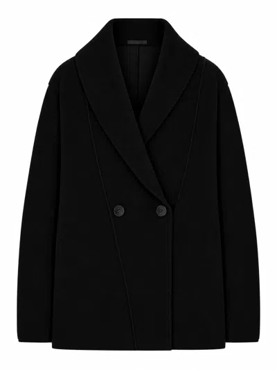 Transit Double-breasted Knit Jacket In Black