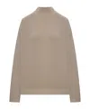 Transit Wool Blend High Neck Sweater In Brown