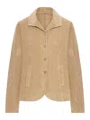 Transit Flared Velvet Ribbed Jacket In Brown