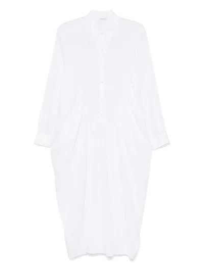 Transit Maxikleid Mit Raffungen In Weiss