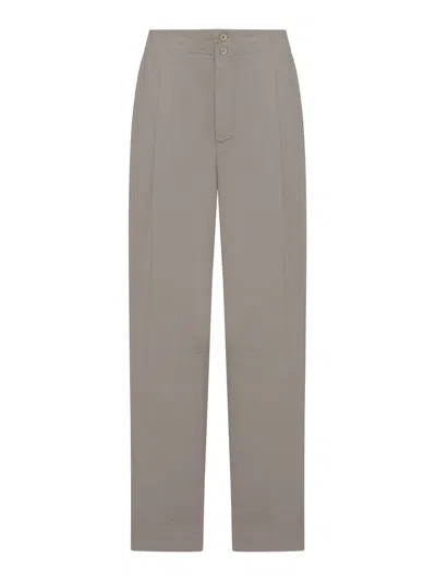 Transit High-waisted Cotton Trousers In Gray