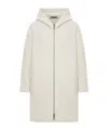 Transit Comfort Fit Hooded Jacket In Boiled Wool In Neutral