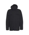 Transit Hooded Relaxed Fit  Jacket With Functional Details In Black