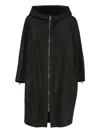 Transit Hooded Zip Coat In Black