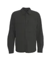 Transit Lana Vergine Overshirt With Classic Collar And Button Closure In Black