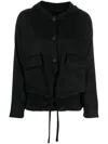 Transit Layered Hooded Jacket In Black