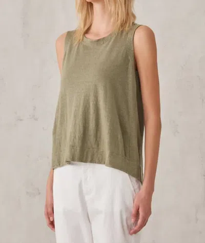 Transit Linen Jersey Tank In Olive In Green