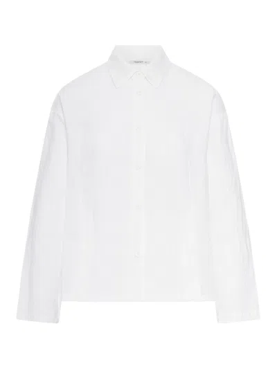 Transit Linen Shirt With Classic Collar In White