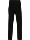Transit Linen Tapered-leg Trousers In Black