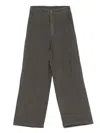 Transit Cropped Linen Trousers In Grey