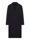 Transit Long Single-breasted Wool Coat In Black