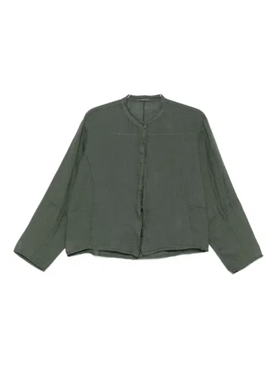 Transit Mandarin-collar Long-sleeve Shirt In Green