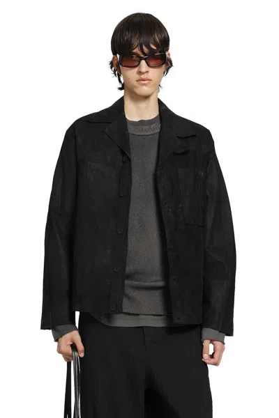 Transit Marbled Lambskin Jacket In Black