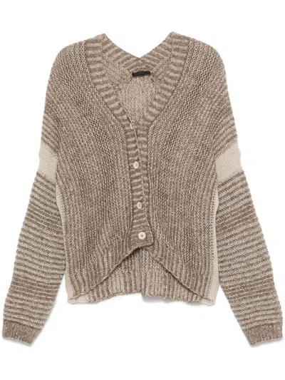 Transit Marl-knit Cardigan In Brown